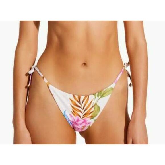 Vitamin A Women's Multicolor Tie Side Swim Bottom L NWT